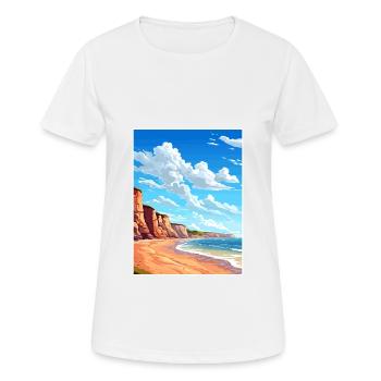 Torquay Cliffs England Vintage Travel Poster WPA - Women's Breathable T-Shirt - white - Front - AI Model Female 172 dark (172cm)