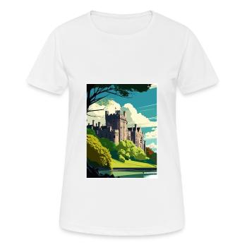 Arundel Castle England Vintage Travel Poster WPA - Women's Breathable T-Shirt - white - Front - AI Model Female 172 dark (172cm)
