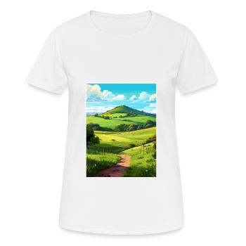 Duncryne Hill Stirling Vintage Affiche de voyage WPA - T-shirt respirant Femme - blanc - Devant - AI Model Female 172 dark (172cm)