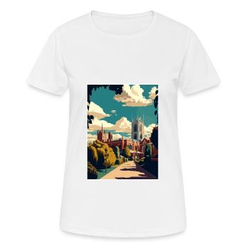 Bury S Edmunds England Vintage Reiseposter WPA - Frauen T-Shirt atmungsaktiv - Weiß - Vorne - AI Model Female 172 dark (172cm)
