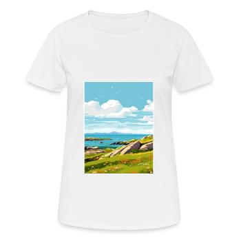 Île de Barra Ecosse Vintage voyage affiche WPA - T-shirt respirant Femme - blanc - Devant - AI Model Female 172 dark (172cm)