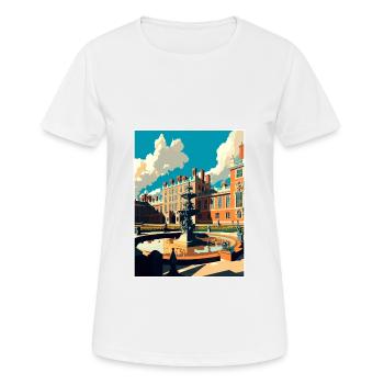 Hampton Palace England Vintage Travel Poster WPA - Women's Breathable T-Shirt - white - Front - AI Model Female 172 dark (172cm)