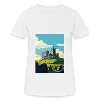 Rock Of Cashel Irlande Vintage voyage affiche WPA - T-shirt respirant Femme - blanc - Devant - AI Model Female 172 dark (172cm)