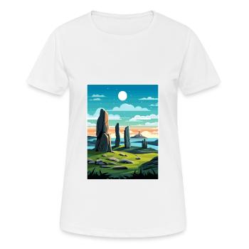 Isle Of Lewis Schottland Vintage Reiseposter WPA - Frauen T-Shirt atmungsaktiv - Weiß - Vorne - AI Model Female 172 dark (172cm)