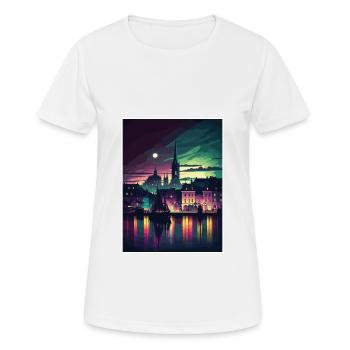 Galway Skyline Irland Vintage Reiseposter WPA - Frauen T-Shirt atmungsaktiv - Weiß - Vorne - AI Model Female 172 dark (172cm)