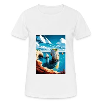 Old Harry Rocks Angleterre Vintage Travel Poster WPA - T-shirt respirant Femme - blanc - Devant - AI Model Female 172 dark (172cm)