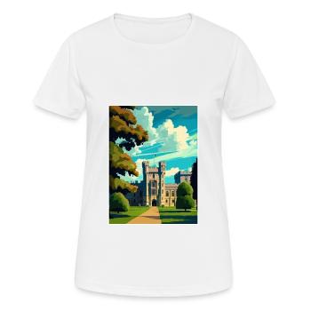 Château de Windsor Écosse Vintage voyage affiche WPA - T-shirt respirant Femme - blanc - Devant - AI Model Female 172 dark (172cm)