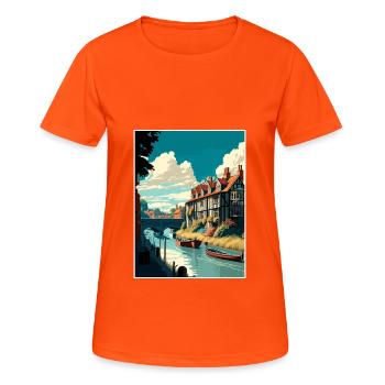 Canterbury England Kent Vintage Travel Poster WPA - Women's Breathable T-Shirt - neon orange - Front - AI Model Female 172 dark (172cm)