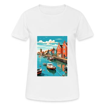 Whitstable Angleterre Kent Vintage voyage affiche WPA - T-shirt respirant Femme - blanc - Devant - AI Model Female 172 dark (172cm)