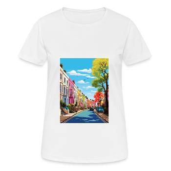 Notting Hill Londres Vintage voyage affiche Souvenir - T-shirt respirant Femme - blanc - Devant - AI Model Female 172 dark (172cm)