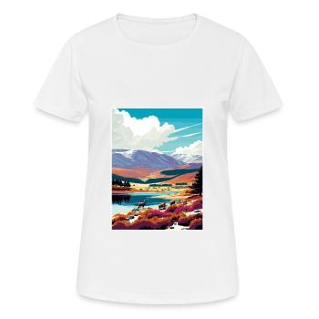 Cairngorms Scotland Vintage Travel Poster Souvenir - Women's Breathable T-Shirt - white - Front - AI Model Female 172 dark (172cm)