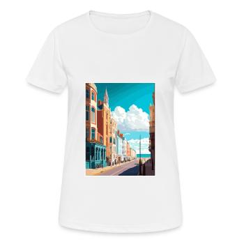 Brighton Decoration Vintage Travel Poster Souvenir - Women's Breathable T-Shirt - white - Front - AI Model Female 172 dark (172cm)