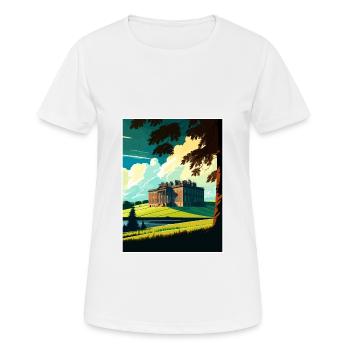 Lyme Park Decoration Vintage Travel Poster WPA Art - Women's Breathable T-Shirt - white - Front - AI Model Female 172 dark (172cm)