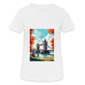 Tower Bridge Angleterre Vintage voyage affiche WPA Art - T-shirt respirant Femme - blanc - Devant - AI Model Female 172 dark (172cm)