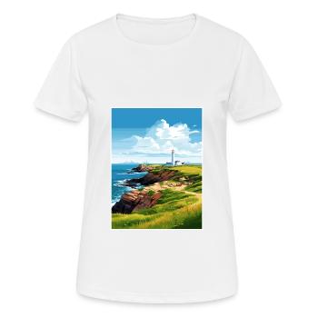 Lizard Point England Vintage Reiseposter WPA Kunst - Frauen T-Shirt atmungsaktiv - Weiß - Vorne - AI Model Female 172 dark (172cm)