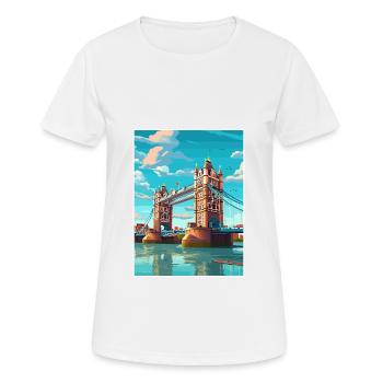 Tower Bridge Angleterre Vintage voyage affiche WPA Art - T-shirt respirant Femme - blanc - Devant - AI Model Female 172 dark (172cm)