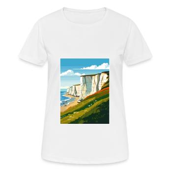Sept sœurs Sussex Vintage voyage affiche WPA Art - T-shirt respirant Femme - blanc - Devant - AI Model Female 172 dark (172cm)