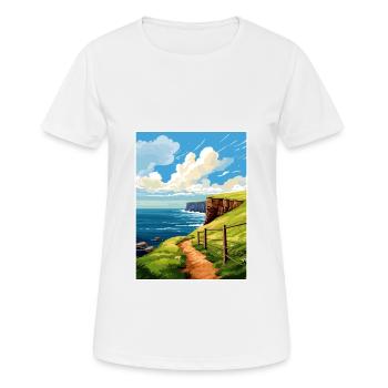 Isle Of Hoy Scotland Vintage Travel Poster WPA Art - Women's Breathable T-Shirt - white - Front - AI Model Female 172 dark (172cm)