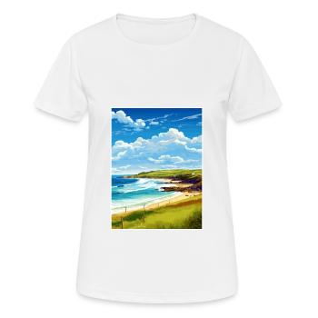 Sennen Cove Cornwall Vintage Reiseposter WPA Kunst - Frauen T-Shirt atmungsaktiv - Weiß - Vorne - AI Model Female 172 dark (172cm)