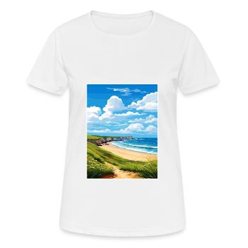 Sennen Cove Cornwall Vintage Reiseposter WPA Kunst - Frauen T-Shirt atmungsaktiv - Weiß - Vorne - AI Model Female 172 dark (172cm)