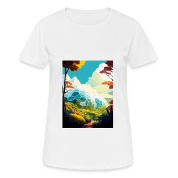 Eden Project Angleterre Vintage voyage affiche WPA Art - T-shirt respirant Femme - blanc - Devant - AI Model Female 172 dark (172cm)