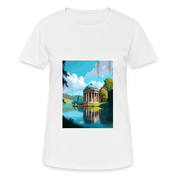 Stourhead Decoration Vintage Travel Poster WPA Art - Women's Breathable T-Shirt - white - Front - AI Model Female 172 dark (172cm)