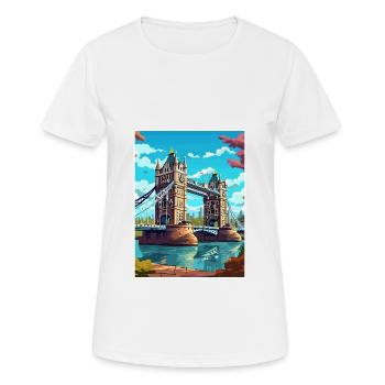 Tower Bridge Angleterre Vintage voyage affiche WPA Art - T-shirt respirant Femme - blanc - Devant - AI Model Female 172 dark (172cm)
