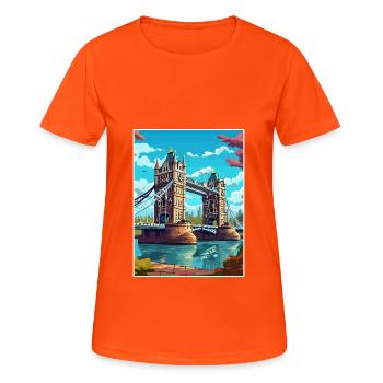Tower Bridge England Vintage Travel Poster WPA Art - Women's Breathable T-Shirt - neon orange - Front - AI Model Female 172 dark (172cm)
