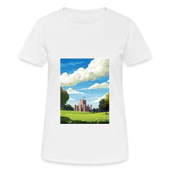 Cardiff Castle Wales Vintage Reiseposter WPA Kunst - Frauen T-Shirt atmungsaktiv - Weiß - Vorne - AI Model Female 172 dark (172cm)