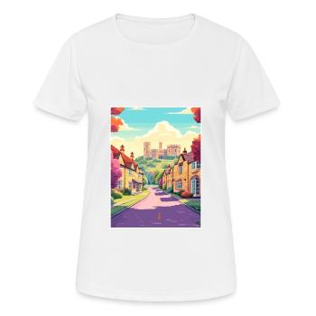 Cotswolds Angleterre Royaume-Uni Vintage voyage affiche WPA Art - T-shirt respirant Femme - blanc - Devant - AI Model Female 172 dark (172cm)