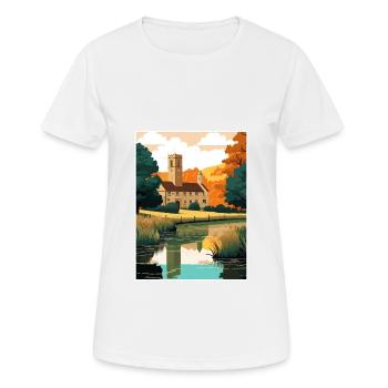 Cotswolds Angleterre Royaume-Uni Vintage voyage affiche WPA Art - T-shirt respirant Femme - blanc - Devant - AI Model Female 172 dark (172cm)