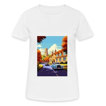 Cotswolds Angleterre Royaume-Uni Vintage voyage affiche WPA Art - T-shirt respirant Femme - blanc - Devant - AI Model Female 172 dark (172cm)