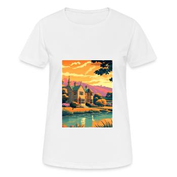 Cotswolds Angleterre Royaume-Uni Vintage voyage affiche WPA Art - T-shirt respirant Femme - blanc - Devant - AI Model Female 172 dark (172cm)