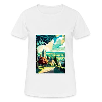 Cotswolds Angleterre Royaume-Uni Vintage voyage affiche WPA Art - T-shirt respirant Femme - blanc - Devant - AI Model Female 172 dark (172cm)