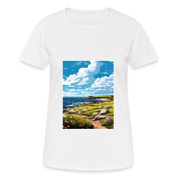 Isle Of Coll Schottland Vintage Reiseposter WPA - Frauen T-Shirt atmungsaktiv - Weiß - Vorne - AI Model Female 172 dark (172cm)