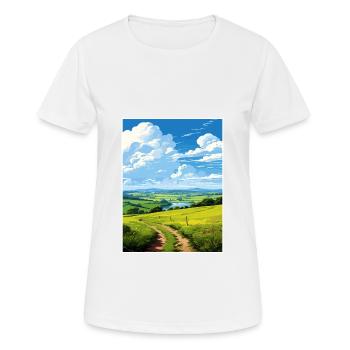 Tamar Valley Cornwall Vintage Travel Poster WPA - T-shirt respirant Femme - blanc - Devant - AI Model Female 172 dark (172cm)