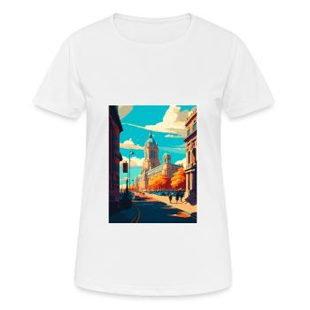 Liverpool England Vintage Travel Poster Souvenir - Women's Breathable T-Shirt - white - Front - AI Model Female 172 dark (172cm)
