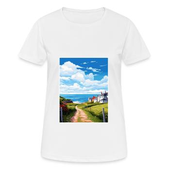 St Agnès Cornouailles Vintage voyage affiche Souvenir - T-shirt respirant Femme - blanc - Devant - AI Model Female 172 dark (172cm)