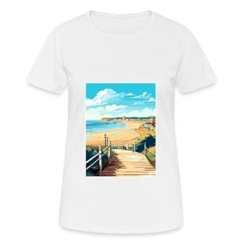 Bournemouth Dorset Vintage Travel Poster Souvenir - Women's Breathable T-Shirt - white - Front - AI Model Female 172 dark (172cm)