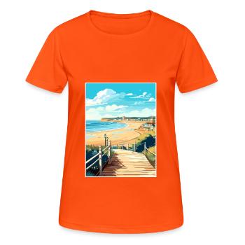 Bournemouth Dorset Vintage voyage affiche Souvenir - T-shirt respirant Femme - orange néon - Devant - AI Model Female 172 dark (172cm)