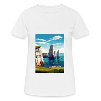 Beachy Head Sussex Vintage voyage affiche Souvenir - T-shirt respirant Femme - blanc - Devant - AI Model Female 172 dark (172cm)