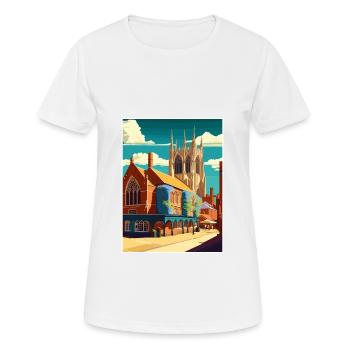 Kings Lynn England Vintage Reiseposter Souvenir - Frauen T-Shirt atmungsaktiv - Weiß - Vorne - AI Model Female 172 dark (172cm)