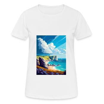 Dover England Kent Vintage Reiseposter Souvenir - Frauen T-Shirt atmungsaktiv - Weiß - Vorne - AI Model Female 172 dark (172cm)