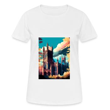 Manchester England Vintage Reiseposter Souvenir - Frauen T-Shirt atmungsaktiv - Weiß - Vorne - AI Model Female 172 dark (172cm)