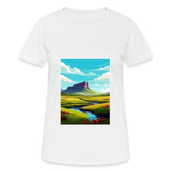 Ben Bulben Irland Vintage Reiseposter Souvenir - Frauen T-Shirt atmungsaktiv - Weiß - Vorne - AI Model Female 172 dark (172cm)
