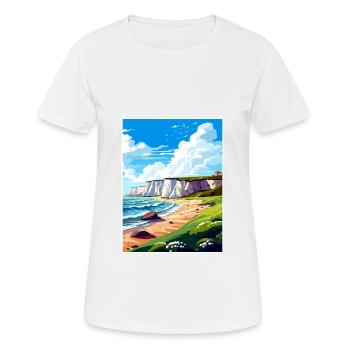 Dover England Kent Vintage Reiseposter Souvenir - Frauen T-Shirt atmungsaktiv - Weiß - Vorne - AI Model Female 172 dark (172cm)