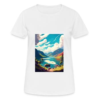 Loch Ness Ecosse Vintage voyage affiche Souvenir - T-shirt respirant Femme - blanc - Devant - AI Model Female 172 dark (172cm)