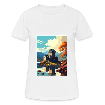 Loch Duich Ecosse Vintage voyage affiche Souvenir - T-shirt respirant Femme - blanc - Devant - AI Model Female 172 dark (172cm)