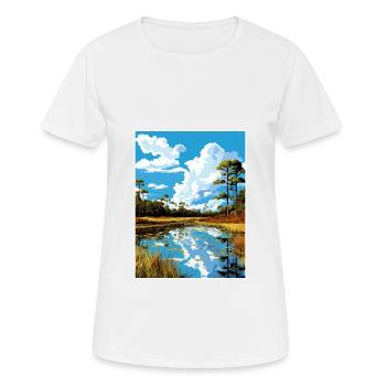 John Pennekamp State Park Florida Travel Poster - Women's Breathable T-Shirt - white - Front - AI Model Female 172 dark (172cm)