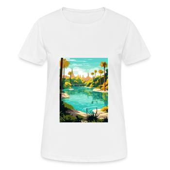 Rainbow Springs State Park Florida Travel Poster - Women's Breathable T-Shirt - white - Front - AI Model Female 172 dark (172cm)